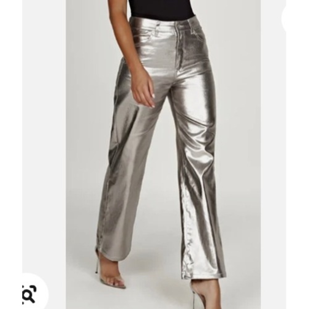 NWT Meshki Silver Women's Jeans‎ Size XXXL Wide Leg (W38in. x L29in.) BRAND NEW - Picture 2 of 14